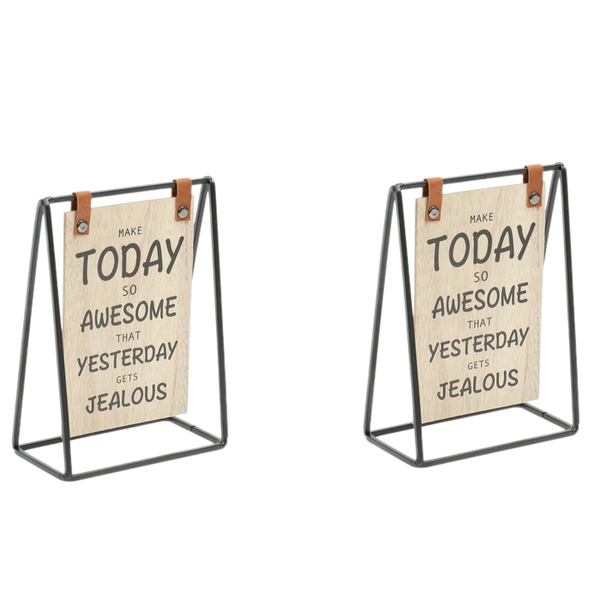 Framed Swinging Quote Ornament - Set Of 2