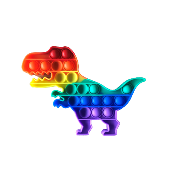Dinosaur Pop It Bubble Fidget Toy - Rainbow