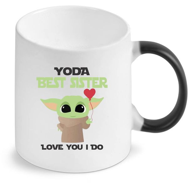 Yoda Best Sister Star Wars Birthday Christmas Magic Colour Changing Mug