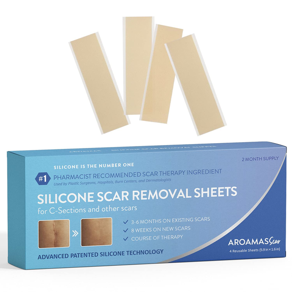 Professional Silicone Scar Sheets, Soften and Flattens Scars - 4 Sheets