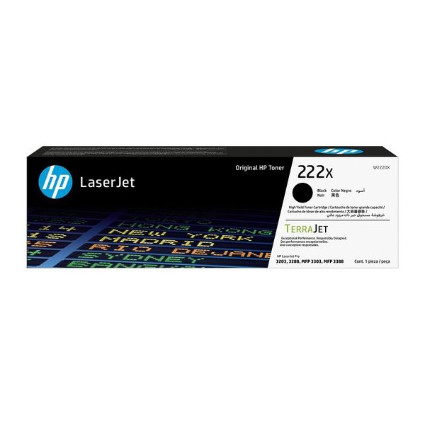 HP 222X High Yield Black Toner Cartridge 3,200 Pages Original