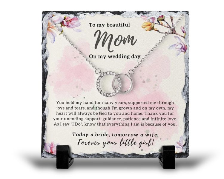 To My Beautiful Mom On My Wedding Day For Her Gift Rock Slate