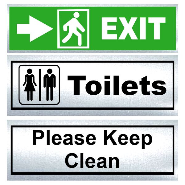 3 Pcs - Self Adhesive aluminium Signs