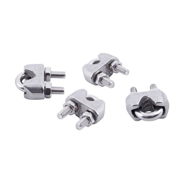 4pcs Stainless Steel Cable Clip Saddle for 5/32 inch 4mm Wire Ropes