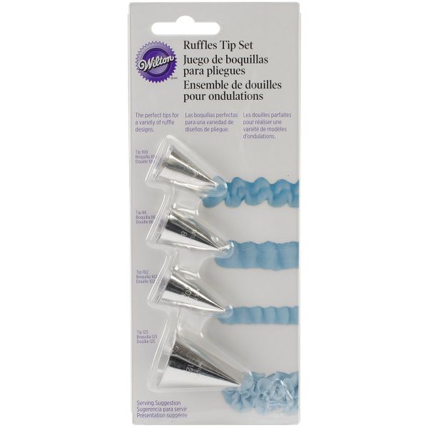 #4568 Cake Decorating Baking Sugarcraft Ruffle Tip Icing Nozzle Set 4