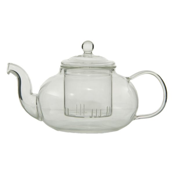 Regent Teapot Borosilicate Glass with Infuser and Lid, 450ml (128mm Diax125mm)