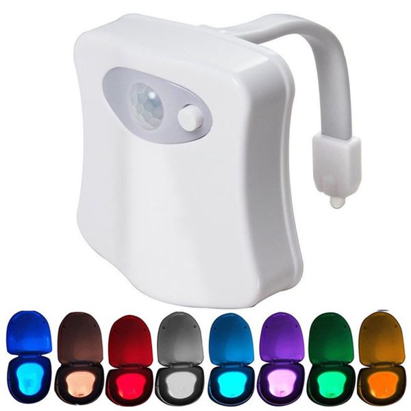 Toliet Night Light 8 Colours Changing LED Toilet Bowl Light Motion Sensor