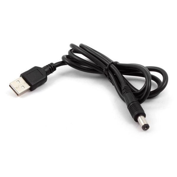 Usb To DC 12v Power Cable 5.5mm / 2.1mm Black - 1M