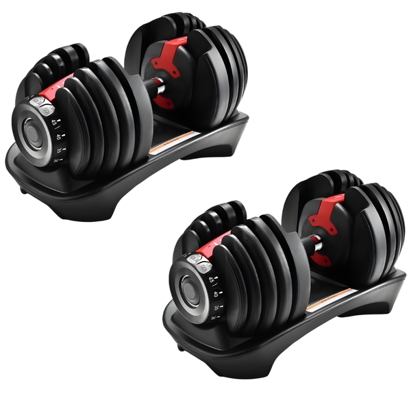 2-Piece Adjustable Dumbbell Set - Multi-Weight Home Gym Dumbbells Pair