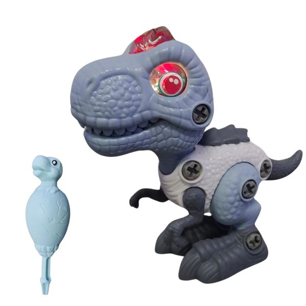 Light-Up Blue Dinosaur Toy with Baby Companion