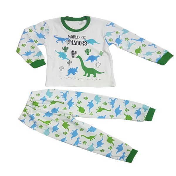 Little People Shop: Green Dinosaur Print Pyjama
