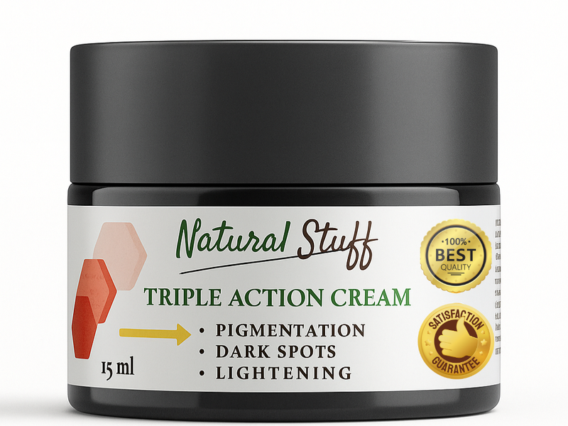 Natural Stuff Triple Action Skin Brightening Cream - 3-in-1 Formula (15ml)