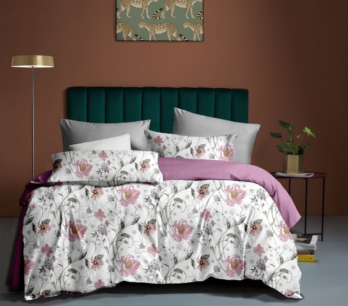 Linen Boutique - Duvet Cover Set Reversible-Florist-LightSalmonPink