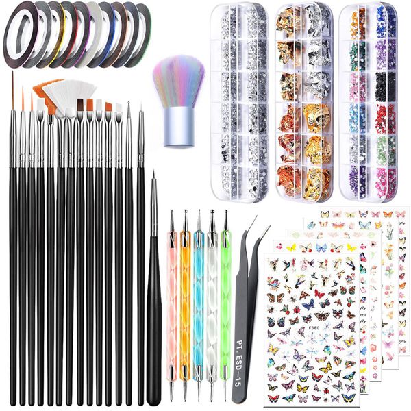 Nail Art Tools with Nail Art Brushes Set For Nail Designs