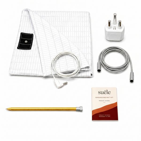 Terra Grounding Mat | Pure Cotton &amp; Silver Bed Sheet with Earthing Rod Kit