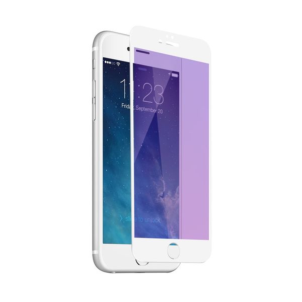 Curved Screen Protector Anti Blue Light Blocker for iPhone 6 + Plus White