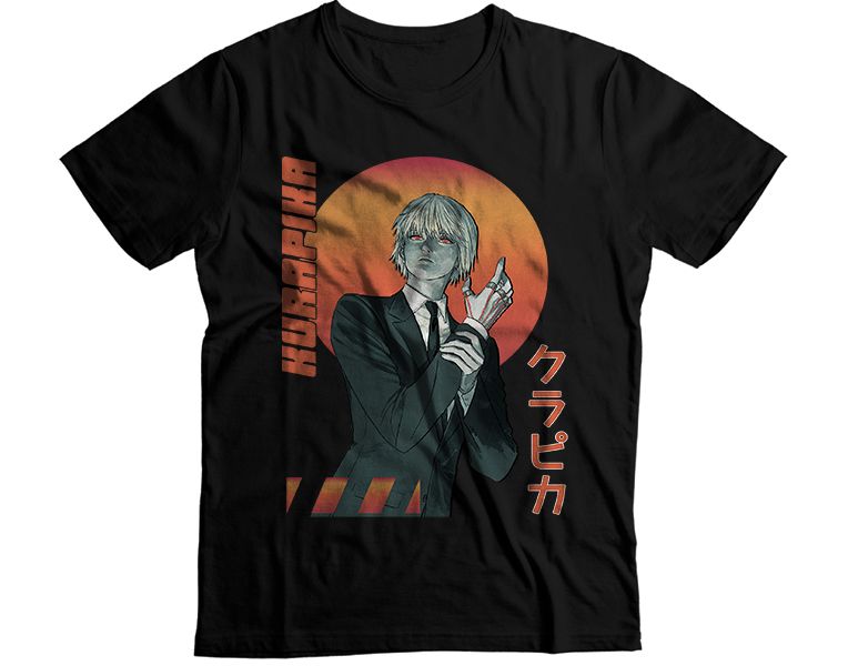 Kurapika Black Suit Orange Sunset Graphic T-Shirt