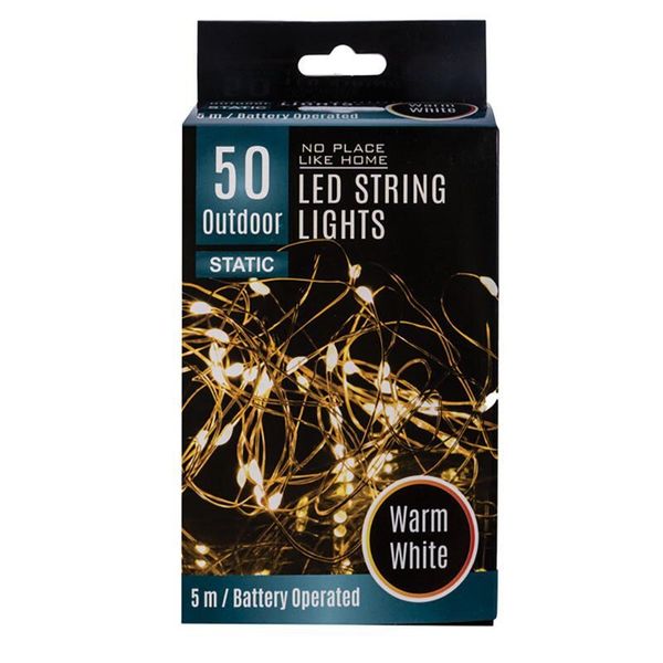 50 LED String Christmas Outdoor Lights Pack of Two - 5m