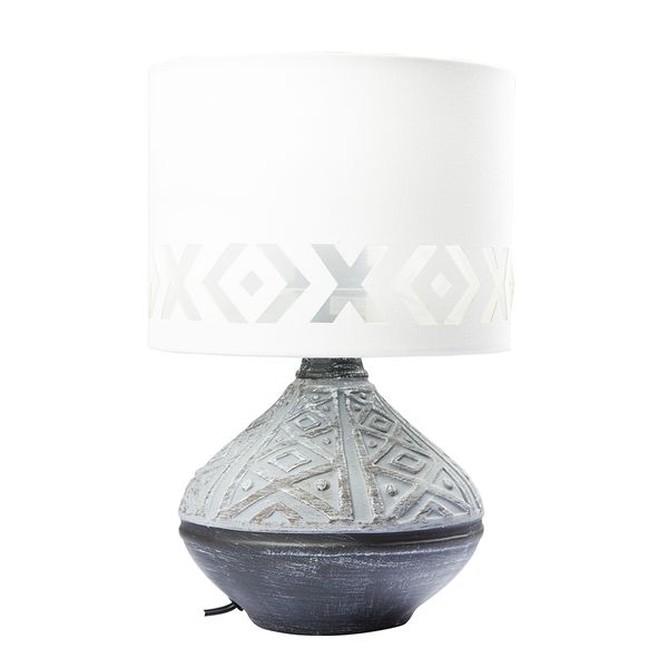 Eurolux Bali Grey Table Lamp with White Shade