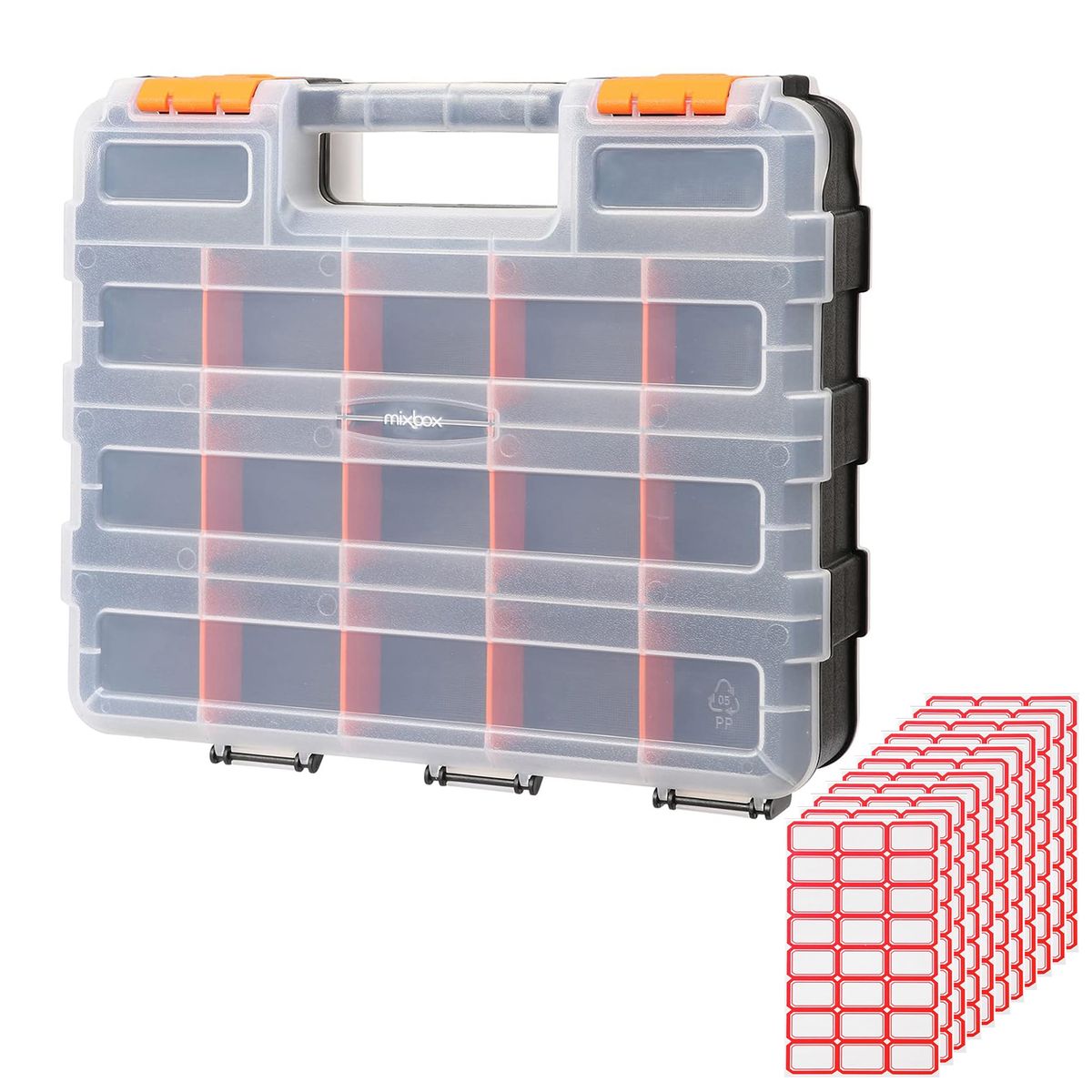 Mix Box Double Side Handheld Tool Organizer Storage Box 34 Grid Drawer Kit