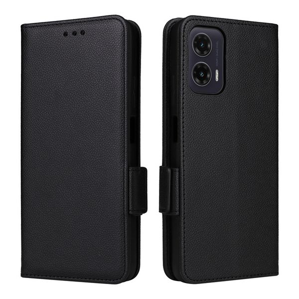 Lychee Patterned Leather Cover Compatible With Motorola Moto Edge 30 Neo