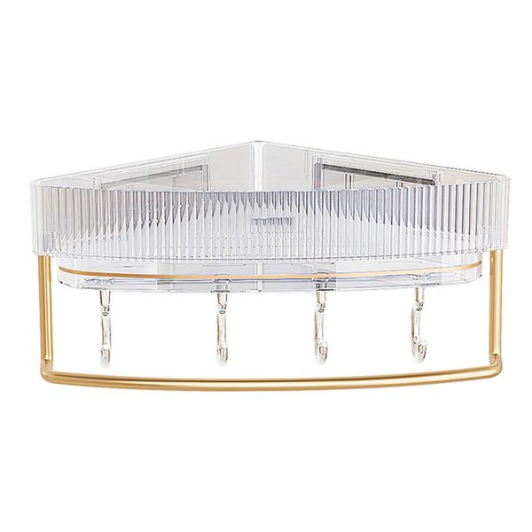 Wall Mount Corner Floating Shelf No Punch Bathroom Storage
