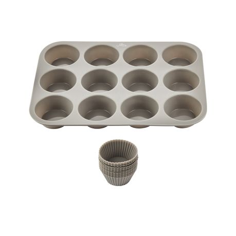 Non-Stick 12 Cup Premium Cupcakes Baking Pan Silicone Muffin Pan