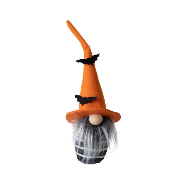 Nordic Scandinavian D cor Orange Halloween Boy Tomte Gnome Wizard with Bats