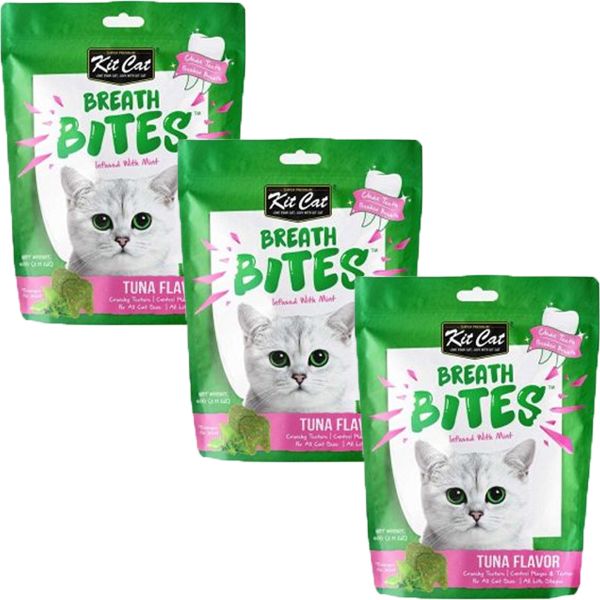 Kit Cat Tuna Breath Bites - 3 x 60g