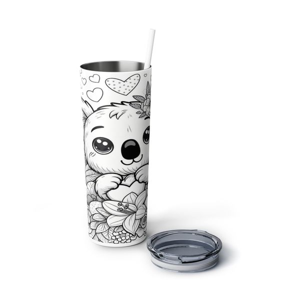 Koala 20oz Black &amp; White Stainless Steel Tumbler