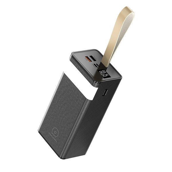 WUW Fast Charging Power Bank with LED Light - 50 000 mAh - Black