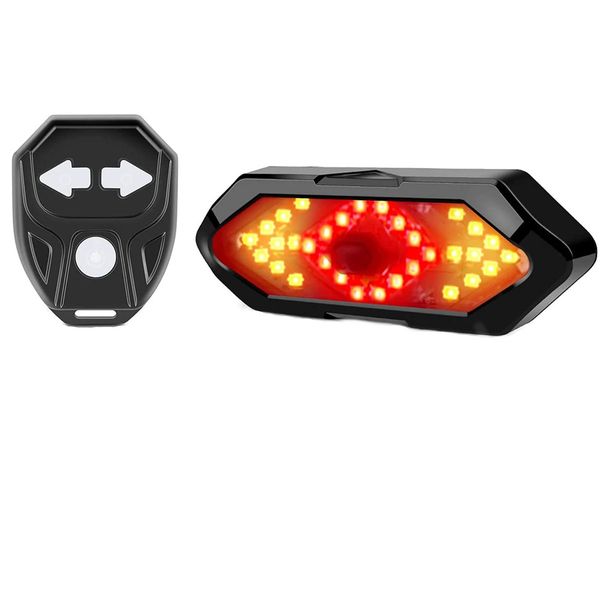 Bicycle Tail Light With Turn Signals Indicator- Wireless USB Rechargeable