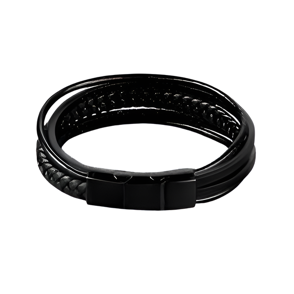 Leather H-Woven Magnetic Men's Bracelet - Simple &amp; Versatile Design