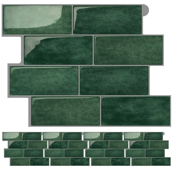 5 Pack Adhesive Peel and Stick Tile Backsplash for Kitchen, Bathroom Wall