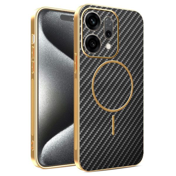 Carbon Fiber Magnetic Phone Case Compatible With Oppo Reno 14 5G