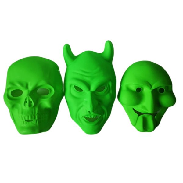Halloween Dress Up Masks Assorted Lumo - 3 Pack