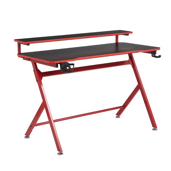 Anchor 2 Tier Computer Gaming Office Desk Table 120x60 Headphone Cup Holder