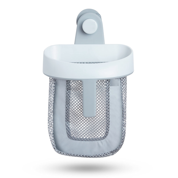 Hanging Bath Toy Storage with Quick Drying Mesh, White &amp; Gray