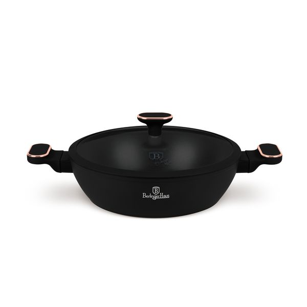 Berlinger Haus 28cm Titan Pro Non-Stick Coating Shallow Pot - Black Rose