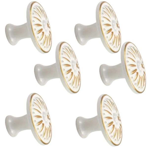 Decor Vintage Round Cabinet Drawer Door Knobs Set of 6 - 3cm