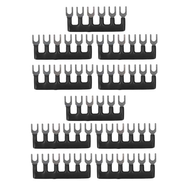 10Pcs Fork Terminal Strip 15A 400V Copper Conductor Black TB 1506 for Wire