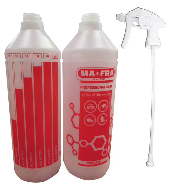Mafra Graduated Plastic Bottle 1000ML (Including Trigger) (Red)