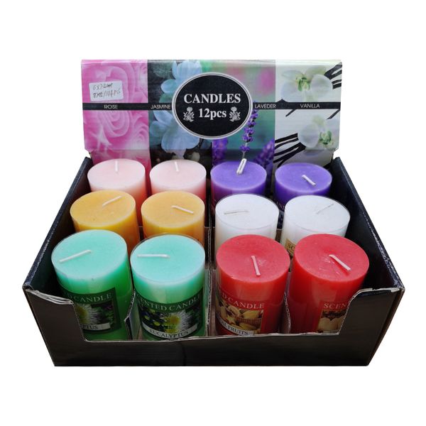 12 Pieces Mix Color 5x5cm Regular Candle
