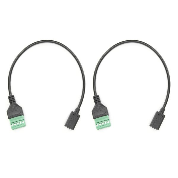 2 Pieces USB-C Solderless Adapters, 5-Pin Shield, Screw Connector