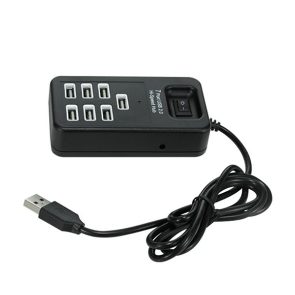 7 Port USB 2.0 Hub with Switches Compatible with Computer