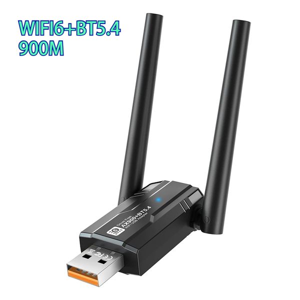 Driver-Free Wireless Card Bluetooth 5.4 USB WiFi Dongle 900Mbps Windows