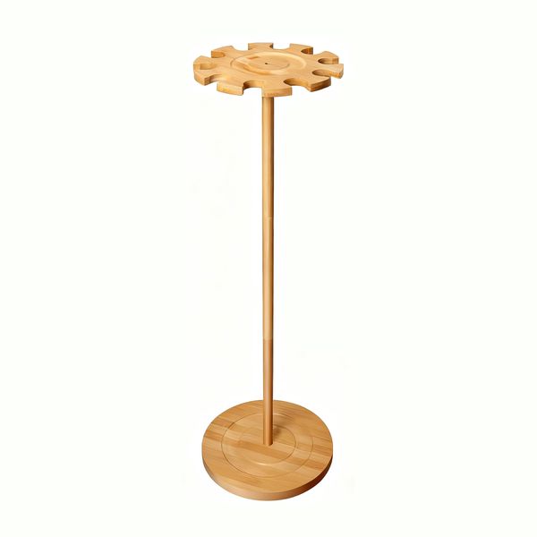 Baseball Bat Holder Stand - Wood Display Shelf Rack for 10 Bats &amp; Balls