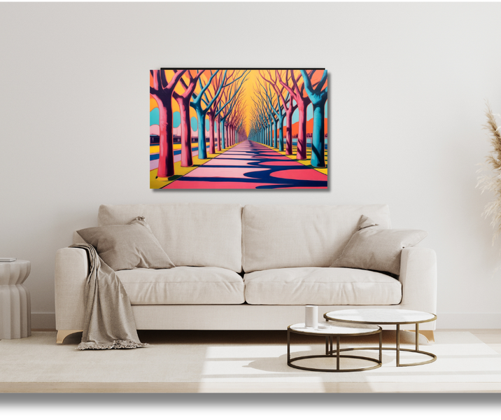 Canvas Wall Art - Pink &amp; Blue Boulevard