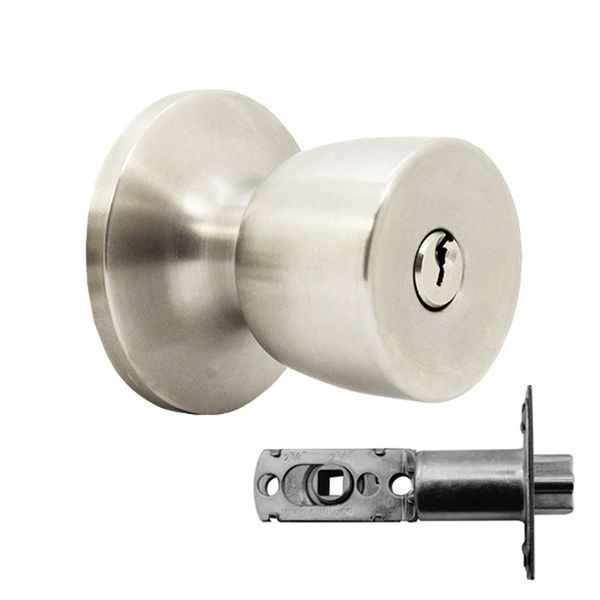 Knob Entrance Lockset - Stainless Steel (Tulip - 1)