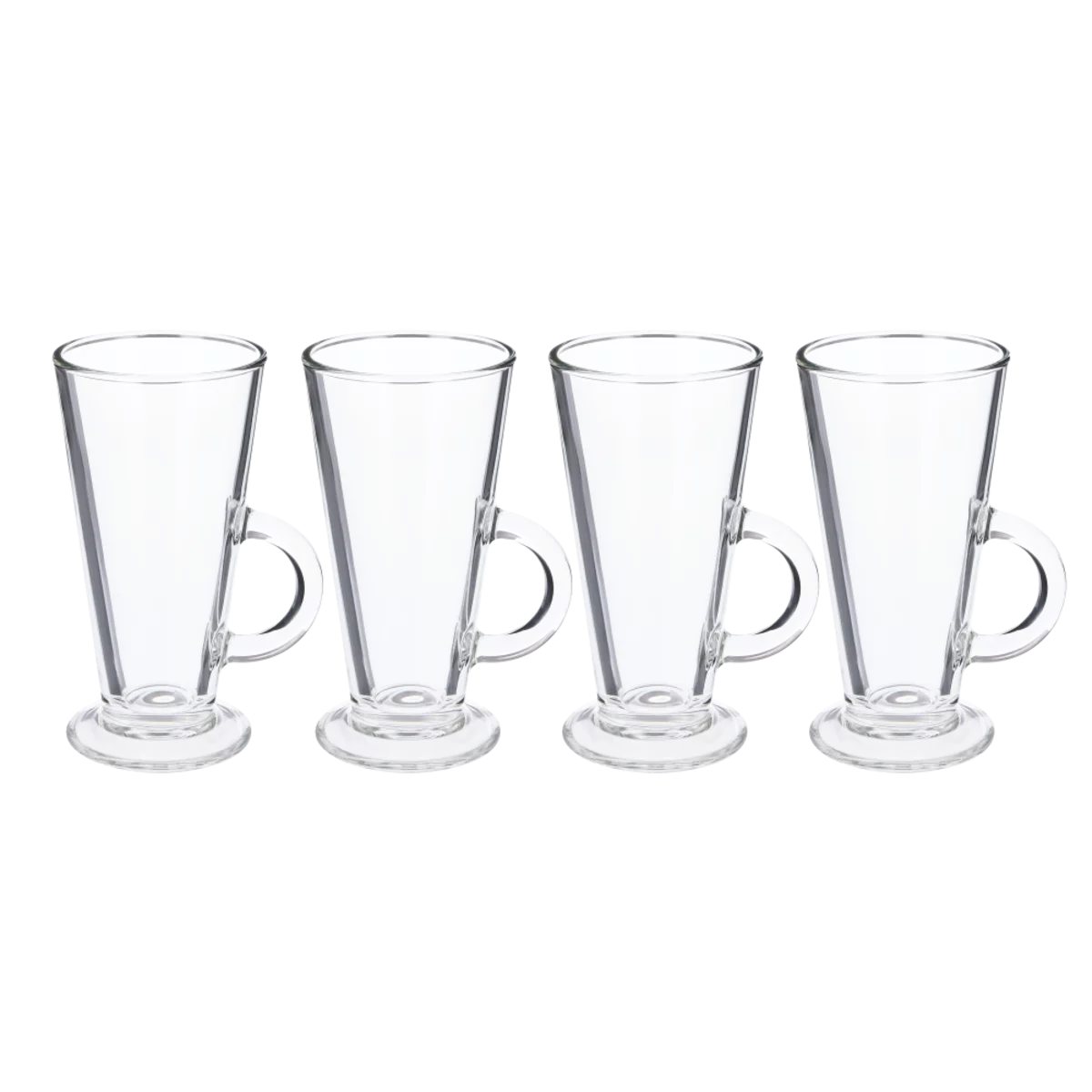 Stylish Coffee Time Glass Mug Set 4 Piece